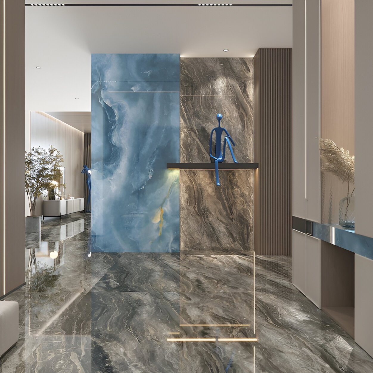Modern Marble Hallway Interior